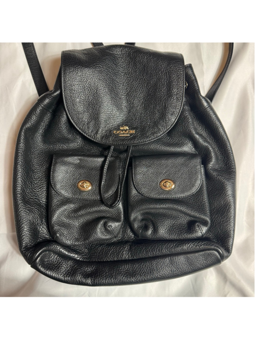 Women’s black Coach pebble leather Billie backpack - Picture 2 of 8